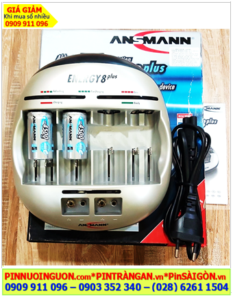 Ansman Energy 8 Plus _Bộ sạc 4 viên pin trung C 1.2v Kèm sẳn 2 Pin sạc Ansman C4500mAh -1.2v Mignon